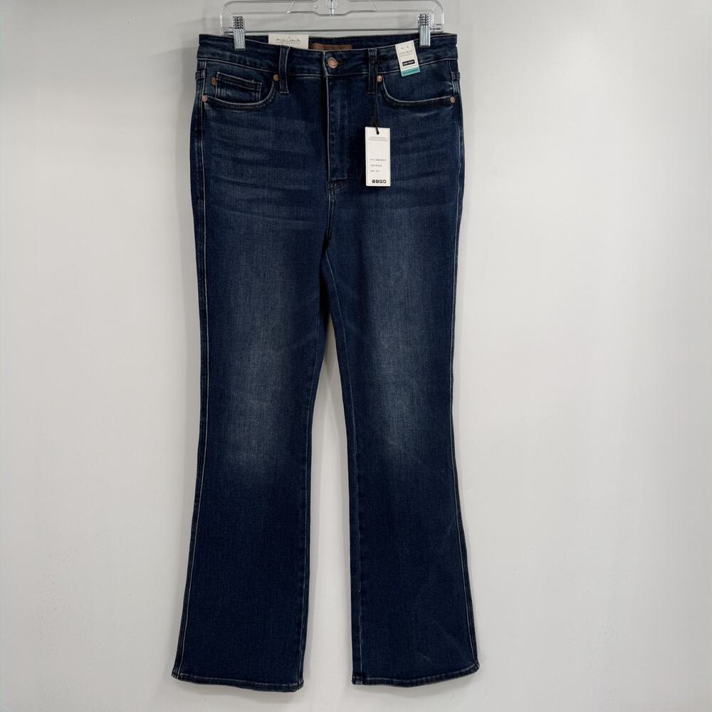 NWT Judy Blue Tummy Control Bootcut Jeans Size 13/31 Blue High Waist Embroidered